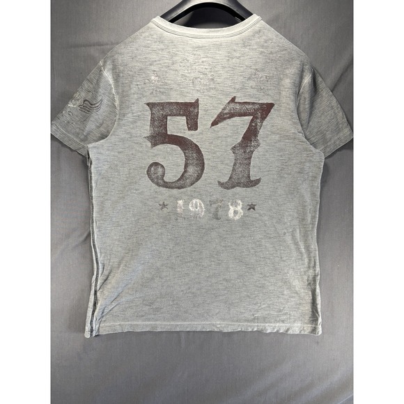 Y2K Helix Short Sleeve Henley Shirt Men's Large Skulls Graphic Skater Grunge - Picture 2 of 13